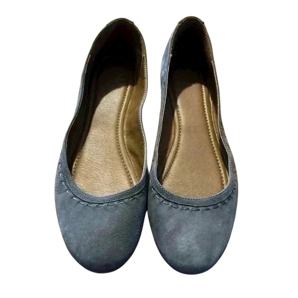 Frye Tinsley Stitch Suede Gray Ballet Flats Size 8.5m